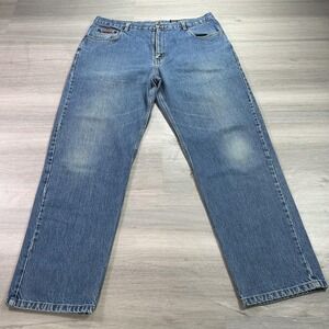 Jeep Jeans Mens 38x32‎ Blue Straight Leg Denim Classic 5-Pocket Zip Fly 545-3900
